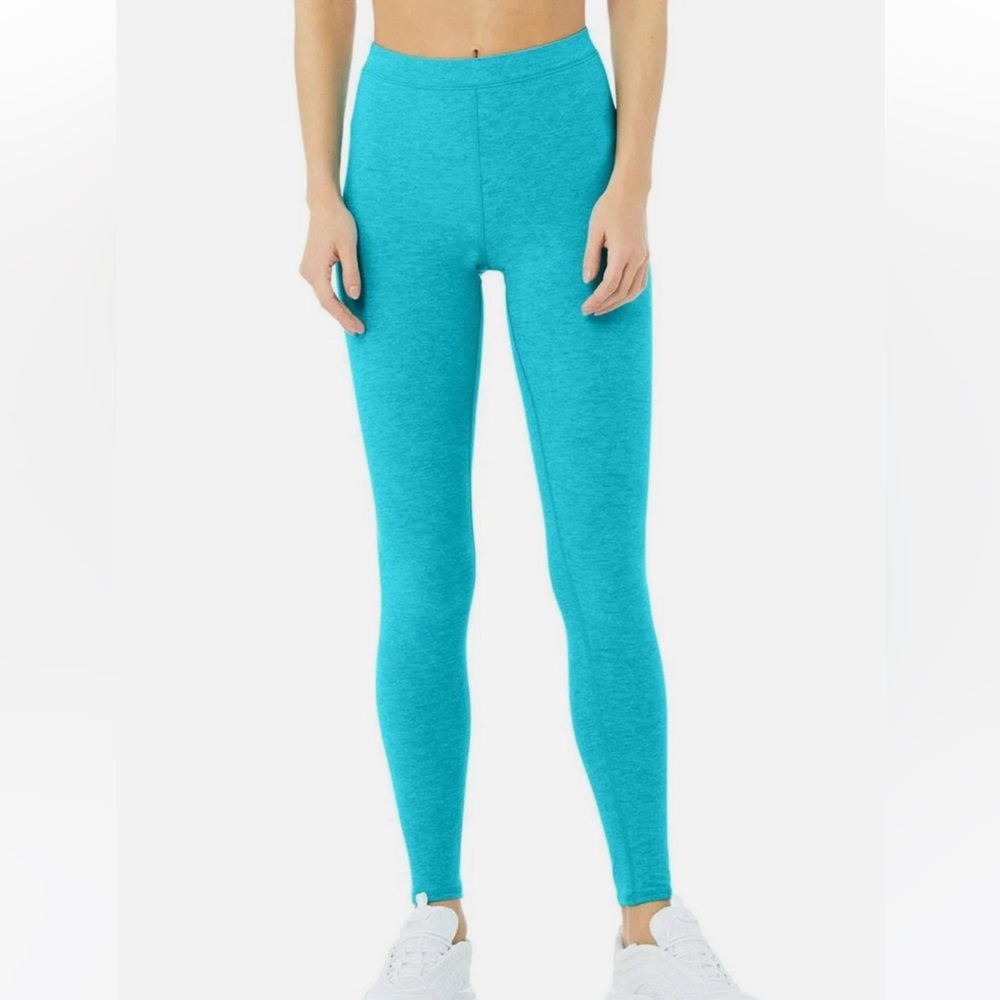 ALO High Waist Alosoft Flow Leggings Bright Aqua Heather, Size Small